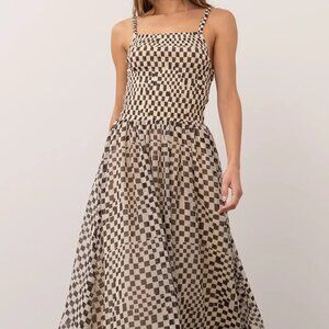 Moon River Black Swan Checkered Dress - XS